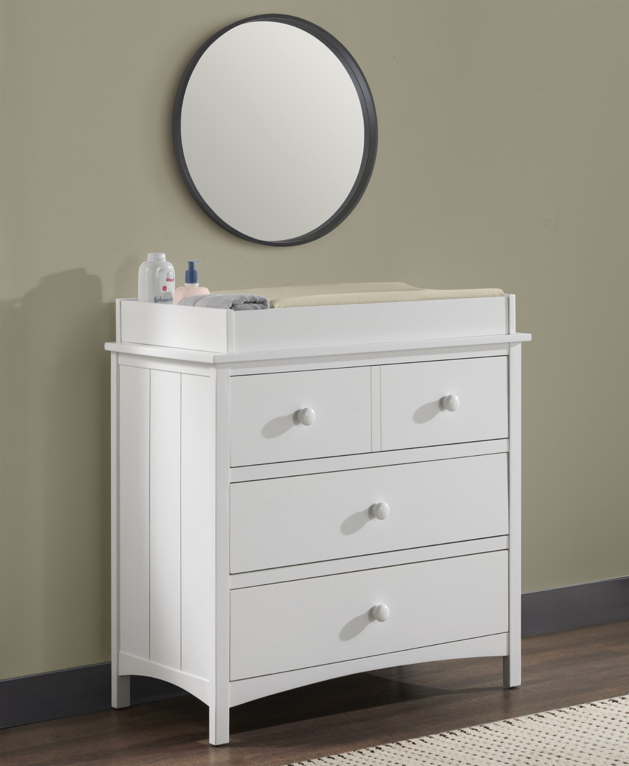 Oxford Baby Universal Wood Changing Topper For 3-Drawer Dresser in Snow White