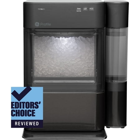 GE Appliances 38 lbs Capacity Built-In Ice Maker  Black Stainless Steel
