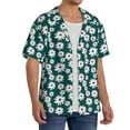 thumbnail image 2 of Sikiie Daisies Flowers Men's Wrinkle Free Untucked Cuban Shirt Business Casual Button Down Shirts Short Sleeve ShirtSmall, 2 of 5