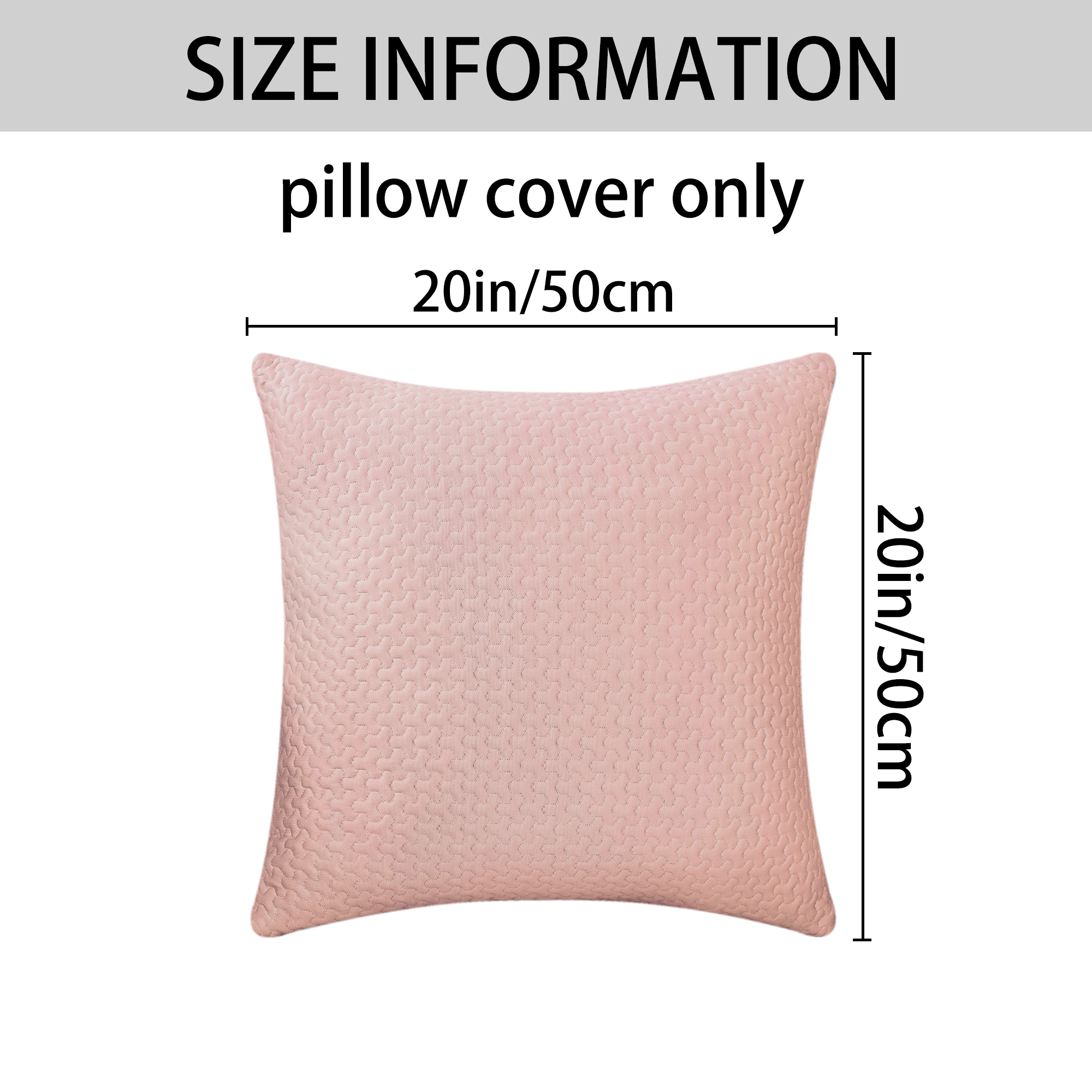 Unique Bargains Soft Set of 2 Modern Geometric Cushion Cases Cover Pink 20" x 20"