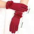 thumbnail image 3 of Weikingp Warm Gloves Women Handmade Gloves Winter Hand Warmers Stylish Gloves Ladies Gloves Warm Knitted Embroidered Warm Knit Gloves () Purple Polyester, 3 of 4