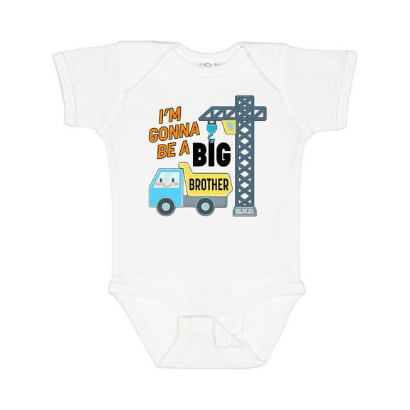 Inktastic Im Gonna Be a Big Brother- Truck and Crane Boys Baby Bodysuit