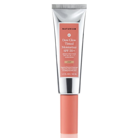 Naturium Dew-Glow Tinted Moisturizer SPF 50 Light, Daily Moisturizing Sunscreen & Face Primer with Tint, Skin Protector with Dewy Finish, 1.7 oz