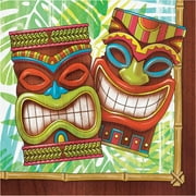 Pack of 1200 Brown and Green Tiki Time Printed Luncheon Napkins 13"