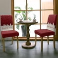 thumbnail image 3 of Stretch Dining Chair Covers Set of 6, Merry Christmas Tree Abstract Winter Snowflakes Red Vintage Removable Dining Chair Protector Slipcovers for Kitchen Party Restaurant, 3 of 6