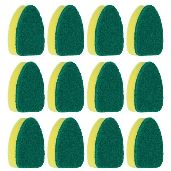 Clearance! Fanshiluo 12 Pack Dishwand Refills Sponge Heads, Dish Wand Non Scratch Replacement, Heavy Duty Scrub Dots Brush Soap Dispenser Scrubbers, Kitchen Sink Dishwasher Tool