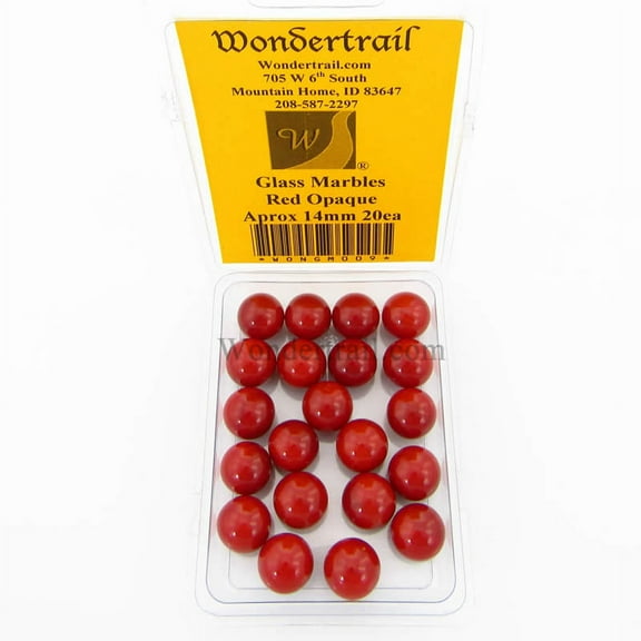 Red Opaque 14mm Glass Marbles Pack of 20 Wondertrail