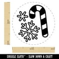 thumbnail image 2 of Holiday Christmas Candy Cane Snowflakes Rubber Stamp for Scrapbooking Crafting Stamping - Medium 1 Inch, 2 of 7
