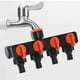 thumbnail image 5 of Adaptador divisor de manguera de jardín, conector de manguera de agua de 4 vías, rosca hembra, color negro, 5 of 7