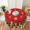 thumbnail image 2 of Christmas Snowflake Round Tablecloth 60 Inch, Christmas Decorations Round Table Cloth for Xmas Holiday Picnic Party Indoor Outdoor, 2 of 6