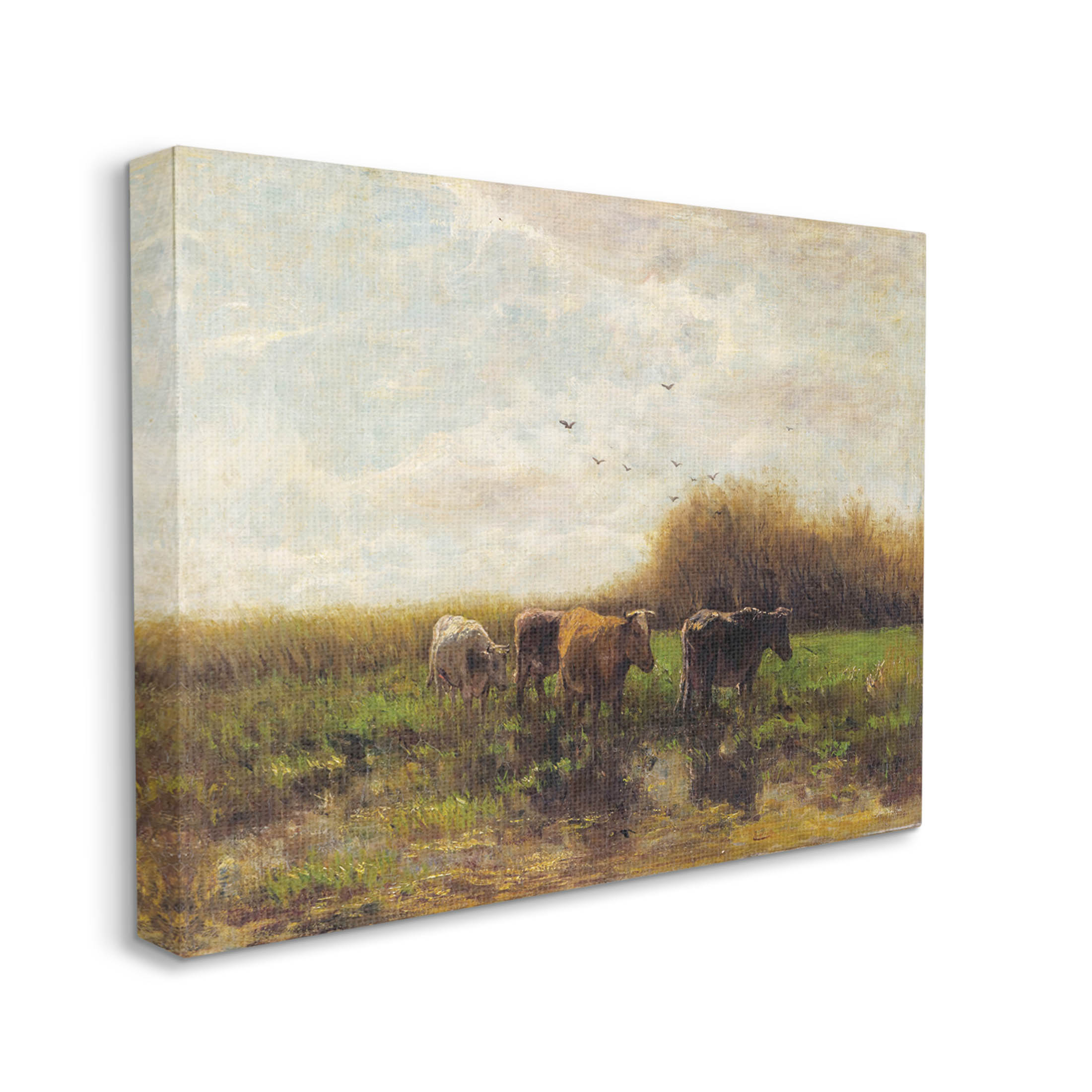 Cattle Stepping Rural Scenery Animals & Insects Graphic Art Gallery Wrapped Canvas Print Wall Art