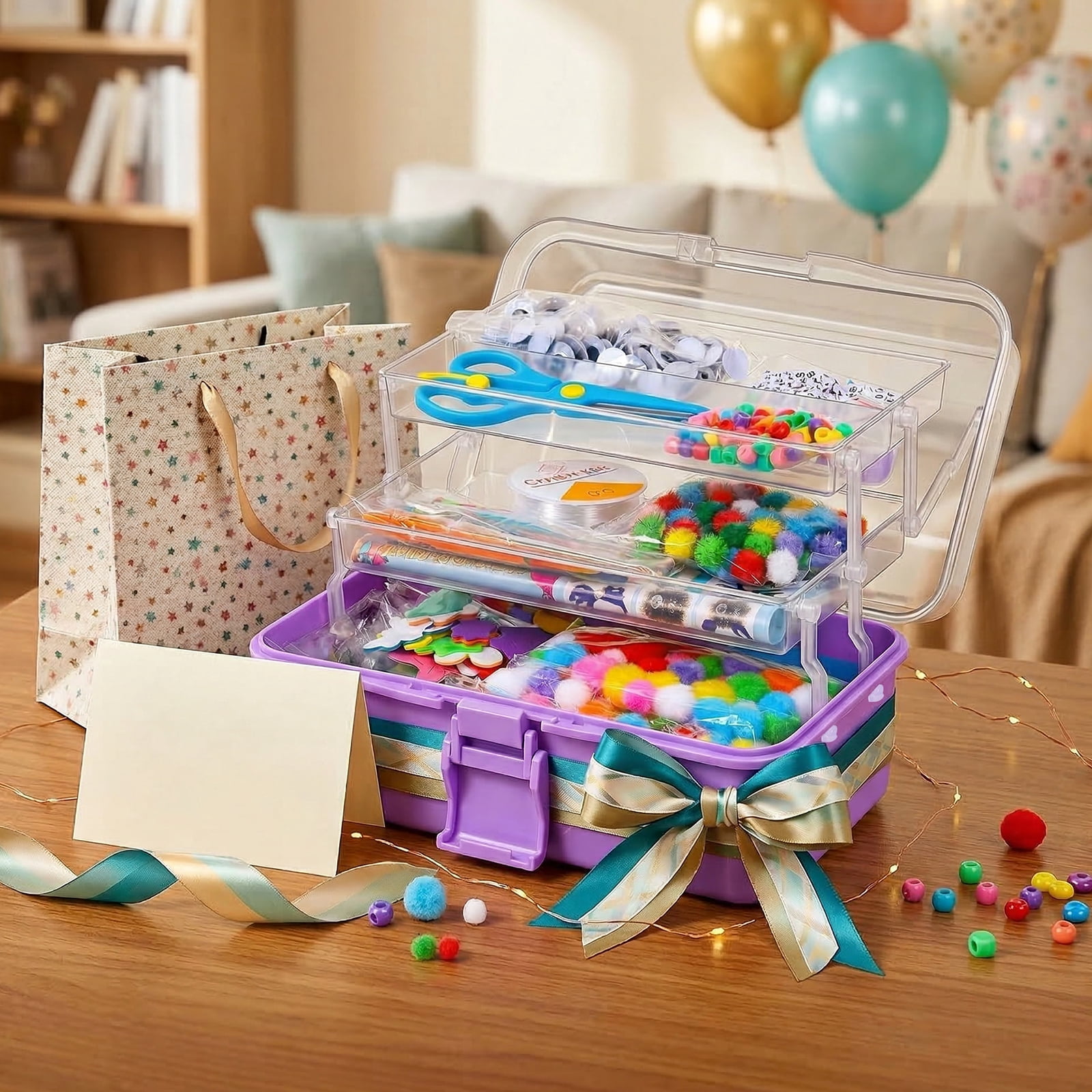 3000PCS Arts and Crafts Supplies for Kids DIY Craft Kits Art Supplies Materials Kids Crafts Set with Pipe Cleaners Craft Box Preschool Homeschool Toys Gift for Boys and Girls Age(Purple)