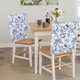 thumbnail image 5 of Blue Botanical Chair Back Covers, Removable Chair Covers for Dining Chairs Set of 4, Washable Chairs Slipcovers Back Seat Protector for Wedding Party 19"x20", 5 of 9