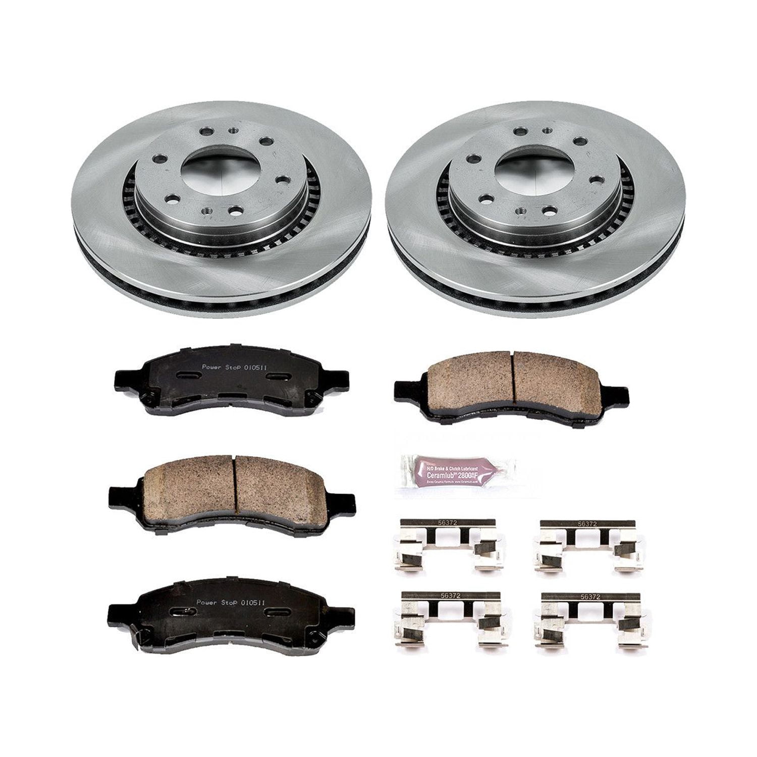Power Stop Front Stock Replacement Brake Pad and Rotor Kit KOE2084