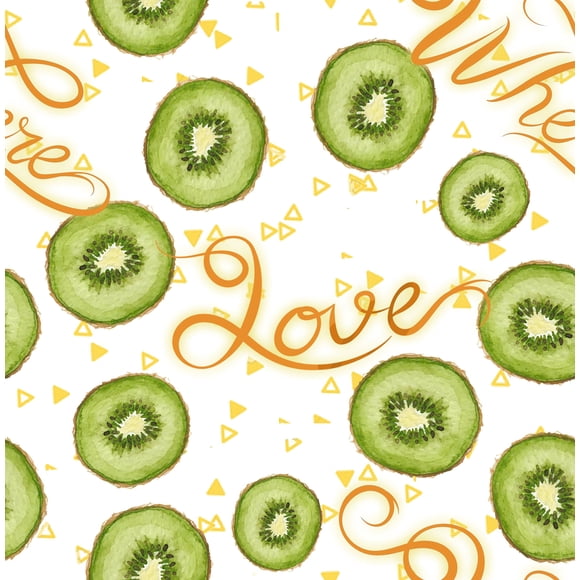 Stitch & Sparkle Fabrics, Fruity, We Love Kiwi Cotton Fabrics, Quilt, Crafts, Sewing, Cut by The Yard, 44 Inches (RTCFR05)