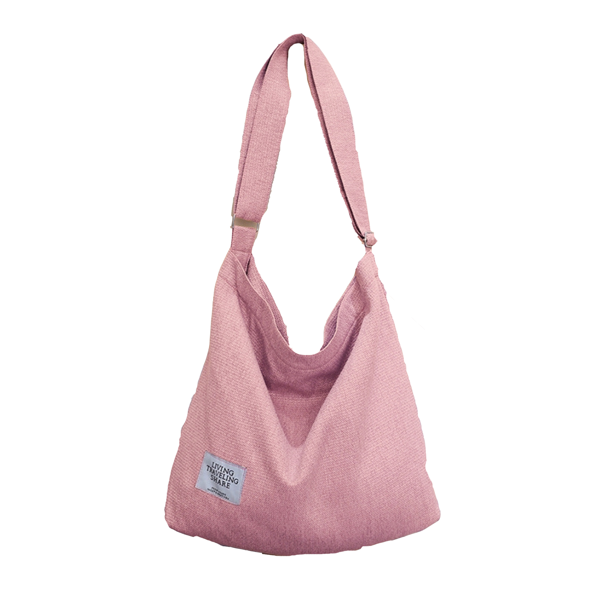 Fullvigor Women Canvas Shopping Bags Solid Color Simple Style