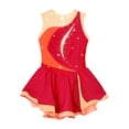 thumbnail image 3 of Hansber Girls Performance Dancewear Dancing Outfit Figure Ice Skating Dress Shiny Rhinestone Red 10, 3 of 5