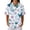 Blue, variant on Waffle Blouses for Women Floral Print Half Button Down Collared Short Sleeve Comfy Casual Shirts Loose Fit Summer Tops Light Blue M