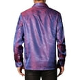 thumbnail image 3 of INSPIRE CHIC Shiny Satin Shirts for Men's Button Down Wedding Party Luxury Printed Shirt, 3 of 5