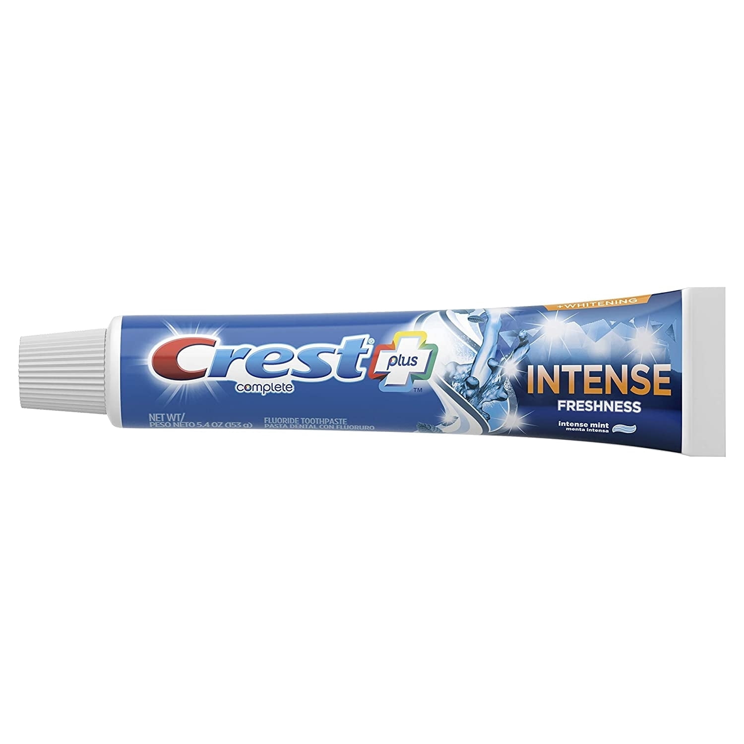 Crest Complete Plus + Whitening Intense Freshness Toothpaste, Intense Mint, 5.4 oz (153 g)