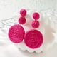 thumbnail image 4 of Elegant & Creative Vacation Style Raffia Braided Round Dangle Earrings - Perfect Gift for Women & Girls!, 4 of 5