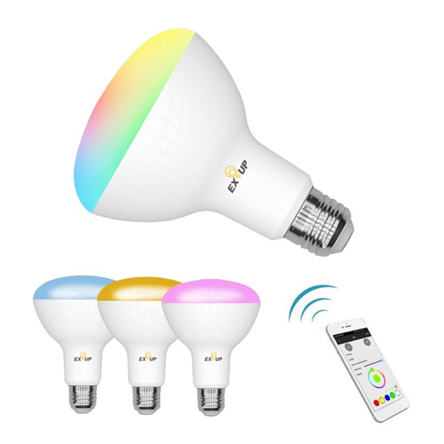 BR30 12W E26 E27 Cabezal de lámpara universal WIFI Bombilla inteligente RGB+C+W 5ch Carevas Bombilla LED