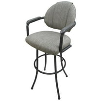 Tobias Designs 30" Swivel Metal Bar Stool with Upholstered Seat in Gray
