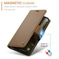 thumbnail image 4 of CaseMe Leather For iPhone Air Wallet Case with RFID Blocking, For iPhone Air Case Wallet for Women Men Card Holder Magnetic Clasp Kickstand Folio Case for iPhone Air,Brown,For iPhone Air, 4 of 11