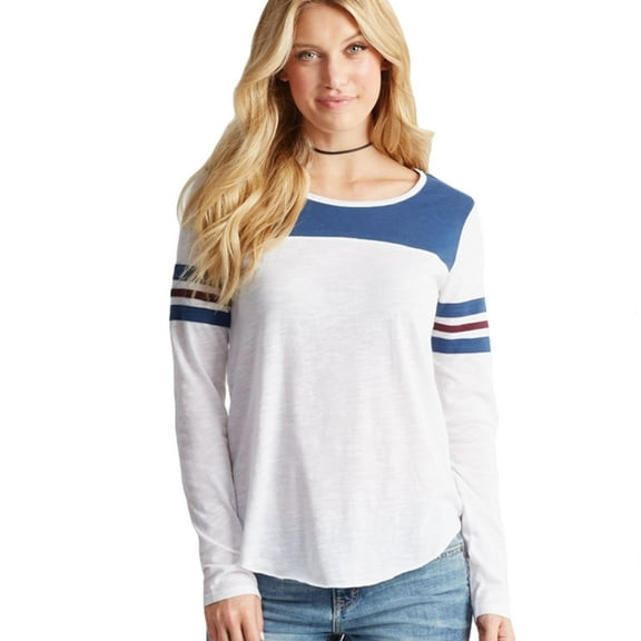 Aeropostale Womens Athletic Embellished T-Shirt, White, Juniors, Medium