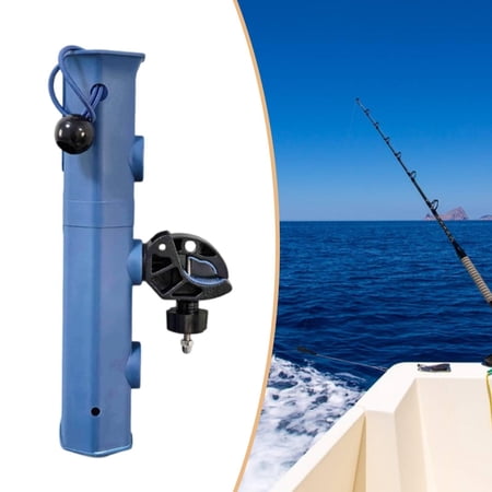 Abbraccia Boat Fishing Rod Holder 360 degree Rotating Fishing Pole Holder Tube for 0.75 to 1.57 Round Rail Adjustable Clamp on for Drifting Blue