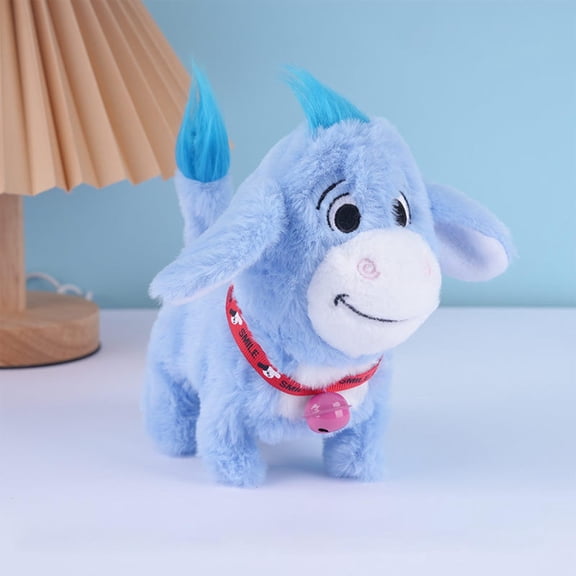 Walking Donkey Toy Realistic Braying Moving Stuffed Interactive Electronic Pet For Kids E