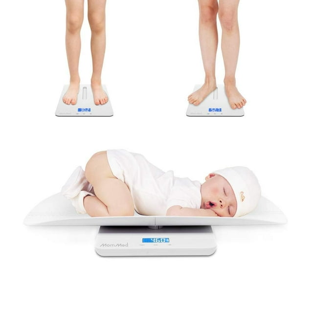 MomMed Baby Scale, Multi-Function Toddler Scale, Baby Scale Digital, Pet Scale, Infant Scale with Hold Function, Blue Backlight, Weight and Height Tr