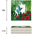 thumbnail image 3 of POGLIP Tropical Flowers and Birds Set of 4 Coaster for Drinks, Absorbent Ceramic Stone Coasters Cup Mat with Cork Base for Home Kitchen Room Coffee Table Bar Decor, 3 of 4