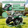 thumbnail image 3 of 24V Kids Ride On ATV Toy, Electric 4 Wheeler Ride on Car for Toddlers Ages 2-4, Dual 55W Motors, 3.11 MPH Max Speed, Bluetooth Music, LED Lights, Spring Suspension, Storage Racks, Green, 3 of 8