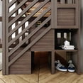 thumbnail image 5 of Max & Lily Solid Wood Twin over Full with Staircase for Kids, Clay, 5 of 14