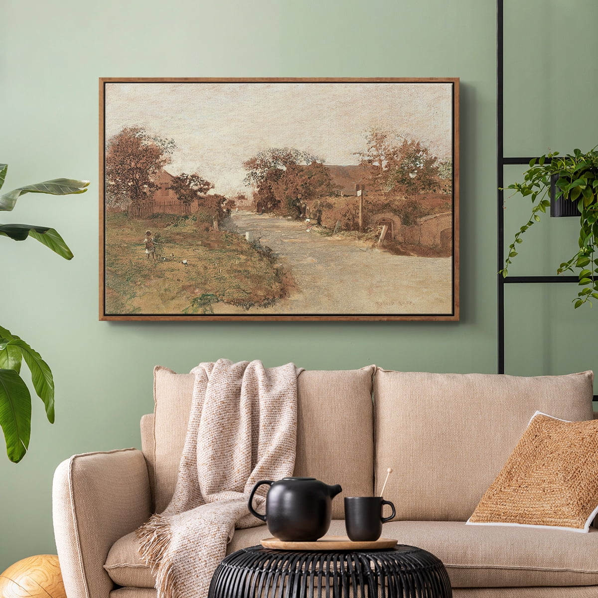 Vintage Animal Print-IX By Wexford Home Framed in Walnut Wood Gallery Wrapped Canvas 25 in. x 37 in.