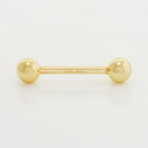 Anygolds 14K REAL Solid Gold 5mm Plain Ball Straight Industrial Barbell Nipple Body Piercing Jewelry 14Gauge - MBJ4531Y Yeloow Gold