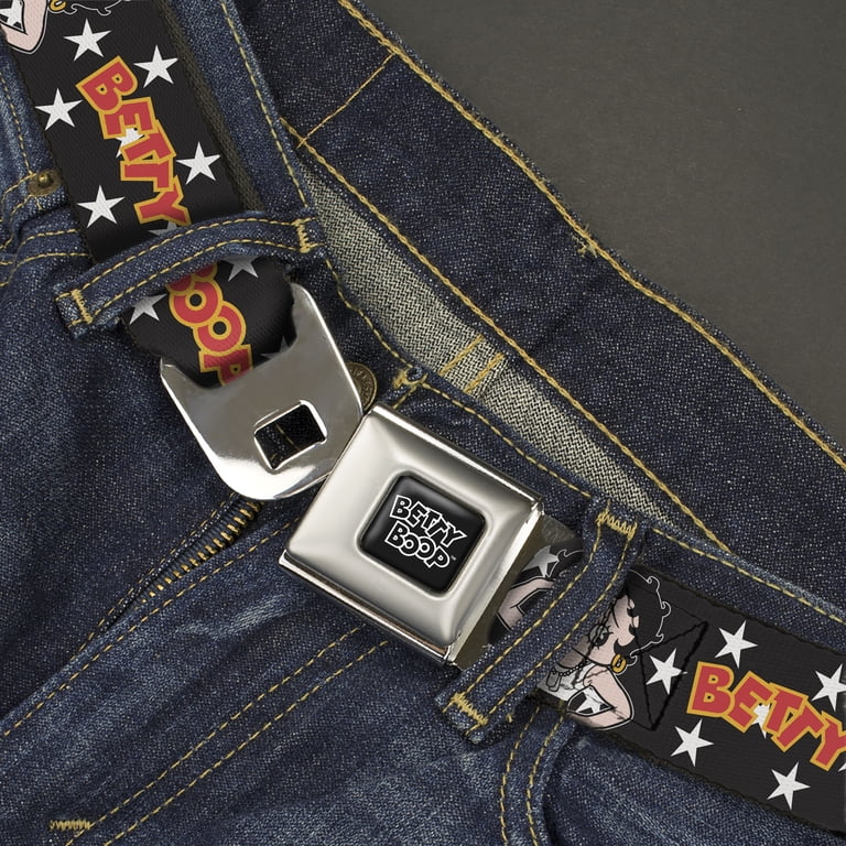 Betty Boop Belt, Seatbelt Buckle Belt, Betty Boop Salute Pose and