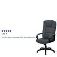 thumbnail image 2 of High Back Gray Fabric Executive Swivel Chair with Arms, 2 of 9