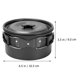 thumbnail image 4 of 1 juego de utensilios de cocina para acampar al aire libre, vajilla portátil para picnic para 2-3 personas (negro), 4 of 7