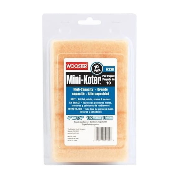 Wooster Paint Roller Cover,1/4" dia. Core,PK10 R131-4