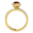 thumbnail image 3 of Mauli Jewels Rings for Women 2.34 Carat Diamond and Pear Shaped Garnet Ring Shared-prong 10K Yellow Gold, 3 of 6