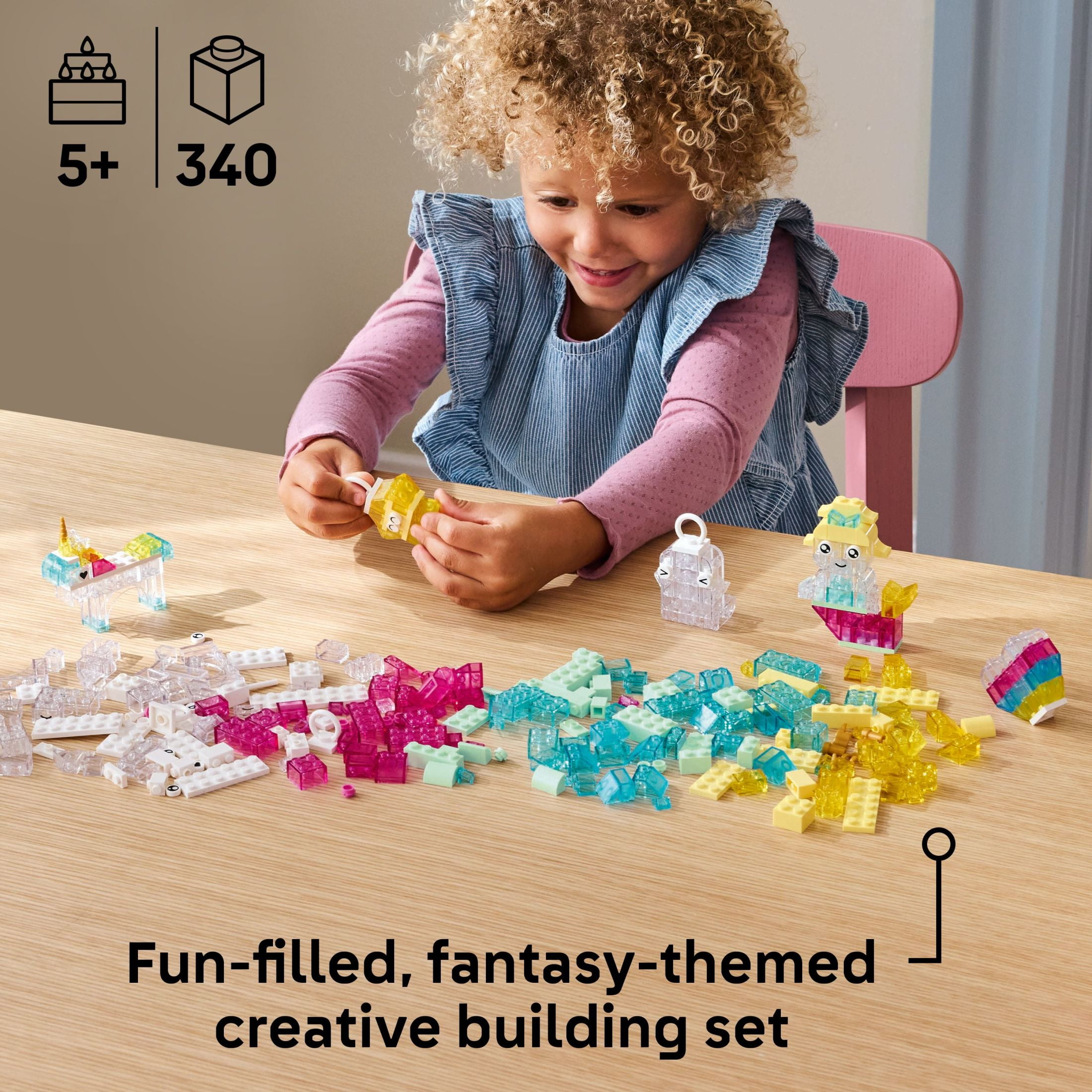 LEGO Classic Magical Transparent Box - Preschool Learning Toy for Boys and Girls, Ages 5+ - Easter Basket Stuffer - Beginner Construction Set - Colorful Building Bricks Toy - 11040