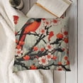 thumbnail image 3 of YINGXI Oriental Cherry Branch Throw Pillow Cover Foliage Traditional Japanese Blossom Culture Pillow Case Decorative Cotton Linen Square Cushion for Home Couch Bed 20x20in, 3 of 5