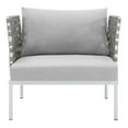 thumbnail image 4 of Harmony Sunbrella Basket Weave Outdoor Patio Aluminum Armchair, 4 of 6