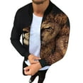 thumbnail image 2 of Dvkptbk Men's Spring Fall Jacket Casual Small Stand-up Collar Jacket Printed Zipper Jacket Long-sleeved Lightweight Jacket, 2 of 5