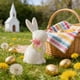 thumbnail image 5 of Adornos de Pascua, regalos de Pascua, lindo adorno de conejito de cerámica para decorar el hogar y la sala de estar, como regalo de cumpleaños para novias y amigos como recuerdo., 5 of 6