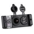 thumbnail image 3 of 12V Waterproof Cigarette Lighter Dual USB Power Socket Switch Panel for Car RV Marine Boat, 3 of 5