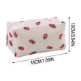 thumbnail image 3 of Beforeyayn Strawberry INS Style Pencil Bag, Cute large capacity stationery pouch for students, perfect for cosmetic storage, beige color, and fresh strawberry design., 3 of 6