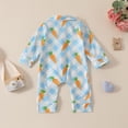 thumbnail image 6 of Hessimy Newborn Baby Girl Golf Outfit Smocked Golf Cart Bubble Romper Ruffle Onesie Bodysuit Infant Summer Clothes(Blue, 6 of 9